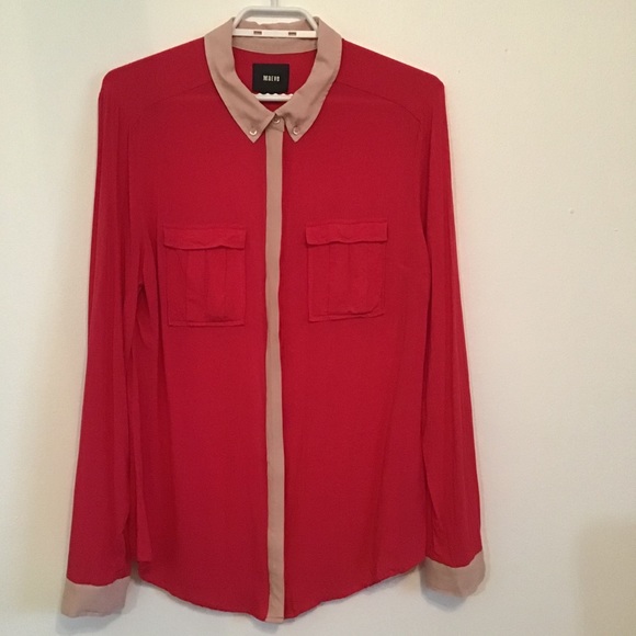 Anthropologie Maeve Hot Pink Blush Button Down - Picture 2 of 3